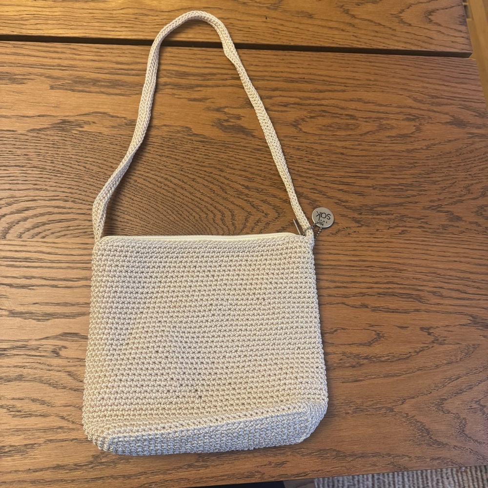 The Sak Beige shoulder Bag 00s 90s knit crochet Excellent‎ condition - Picture 3 of 11